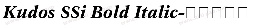 Kudos SSi Bold Italic字体转换